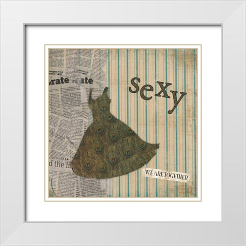 Sexy White Modern Wood Framed Art Print with Double Matting by Grey, Jace