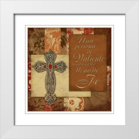Spanish Faith White Modern Wood Framed Art Print with Double Matting by Grey, Jace