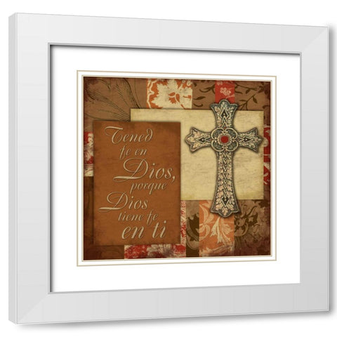 Spanish Faith White Modern Wood Framed Art Print with Double Matting by Grey, Jace