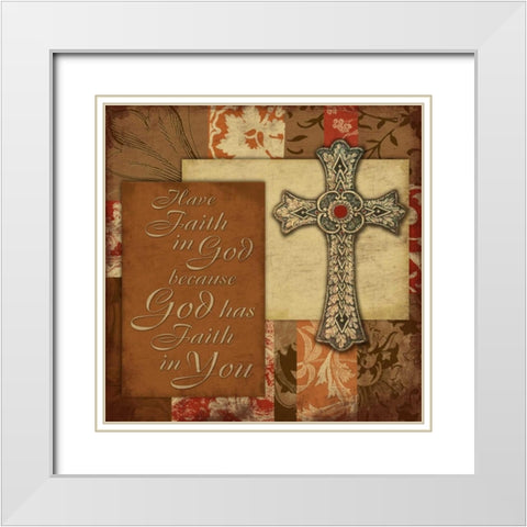 English Faith White Modern Wood Framed Art Print with Double Matting by Grey, Jace