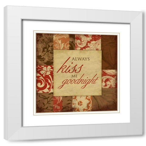 Kiss White Modern Wood Framed Art Print with Double Matting by Grey, Jace