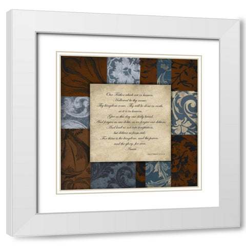 Lords Prayer White Modern Wood Framed Art Print with Double Matting by Grey, Jace
