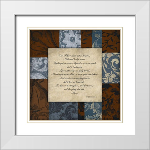 Lords Prayer White Modern Wood Framed Art Print with Double Matting by Grey, Jace