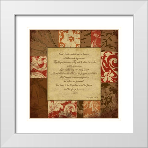 Lords Prayer White Modern Wood Framed Art Print with Double Matting by Grey, Jace