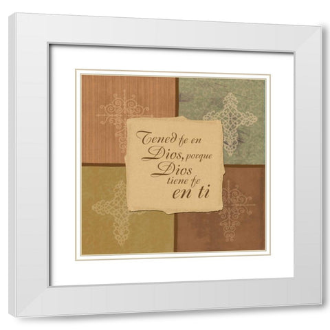 Spanish4patch White Modern Wood Framed Art Print with Double Matting by Grey, Jace