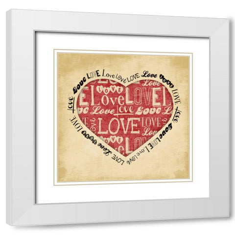 Valentine 1 White Modern Wood Framed Art Print with Double Matting by Grey, Jace