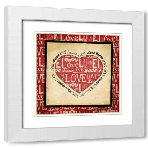 Valentine White Modern Wood Framed Art Print with Double Matting by Grey, Jace