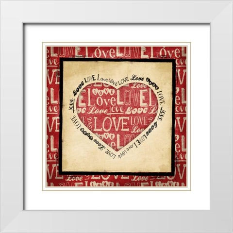 Valentine White Modern Wood Framed Art Print with Double Matting by Grey, Jace