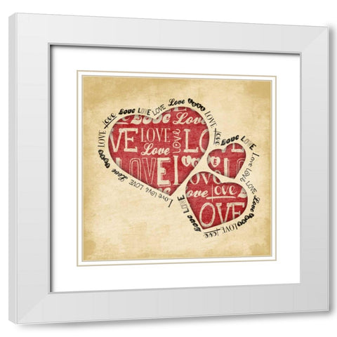 Valentine 2 White Modern Wood Framed Art Print with Double Matting by Grey, Jace