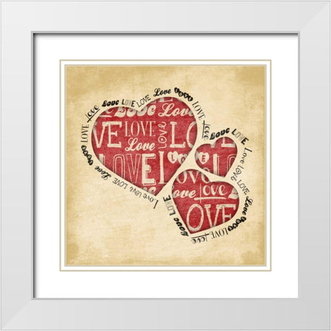 Valentine 2 White Modern Wood Framed Art Print with Double Matting by Grey, Jace