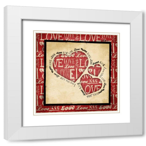 Valentine White Modern Wood Framed Art Print with Double Matting by Grey, Jace