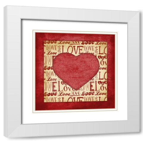 Valentine White Modern Wood Framed Art Print with Double Matting by Grey, Jace