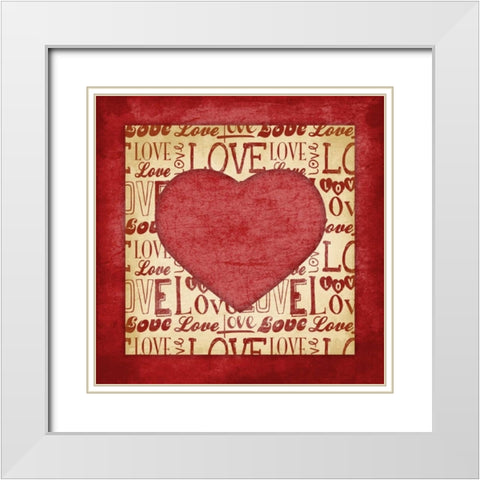 Valentine White Modern Wood Framed Art Print with Double Matting by Grey, Jace