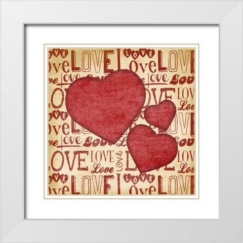 Valentine White Modern Wood Framed Art Print with Double Matting by Grey, Jace