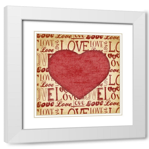 Valentine White Modern Wood Framed Art Print with Double Matting by Grey, Jace
