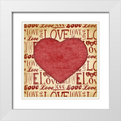 Valentine White Modern Wood Framed Art Print with Double Matting by Grey, Jace