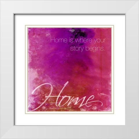 Watercolor Home White Modern Wood Framed Art Print with Double Matting by Grey, Jace