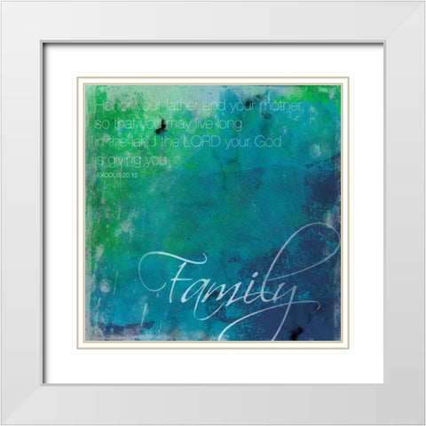 Watercolor Family White Modern Wood Framed Art Print with Double Matting by Grey, Jace