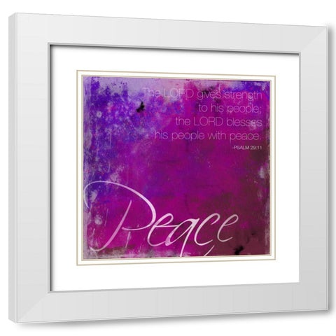 Watercolor Peace White Modern Wood Framed Art Print with Double Matting by Grey, Jace