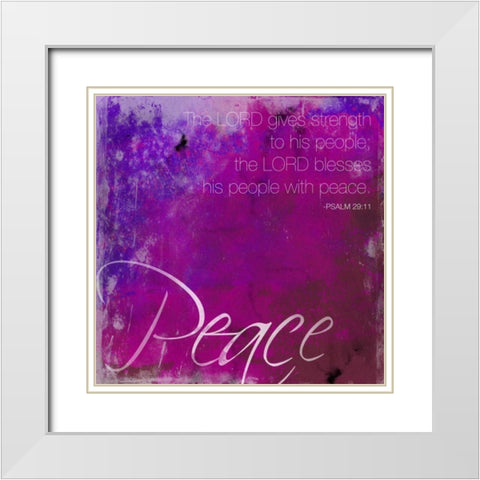 Watercolor Peace White Modern Wood Framed Art Print with Double Matting by Grey, Jace