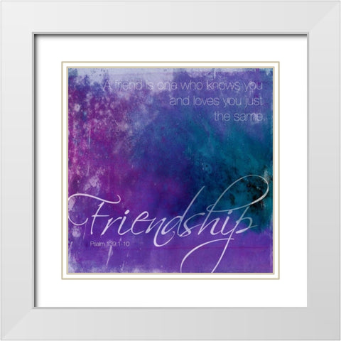 Watercolor Friendship White Modern Wood Framed Art Print with Double Matting by Grey, Jace