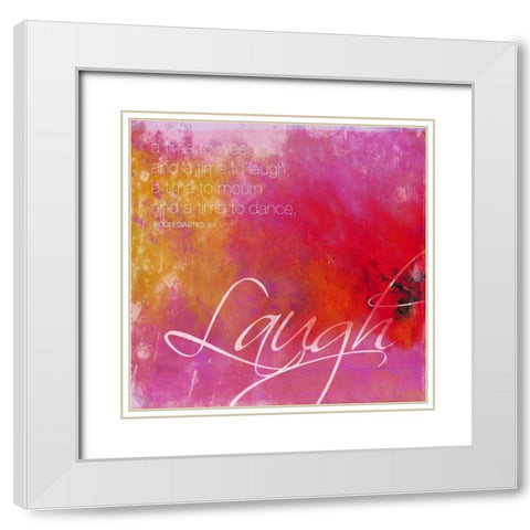 laugh White Modern Wood Framed Art Print with Double Matting by Grey, Jace