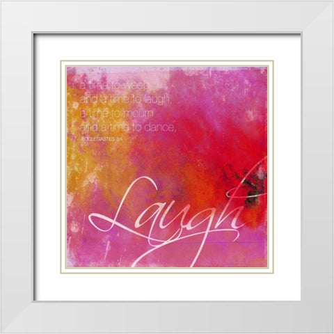 laugh White Modern Wood Framed Art Print with Double Matting by Grey, Jace