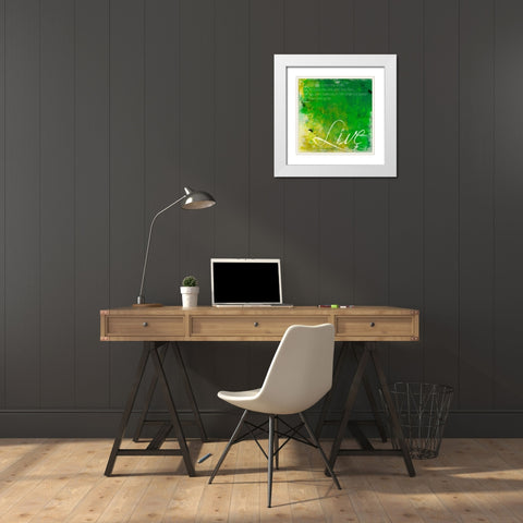 Live White Modern Wood Framed Art Print with Double Matting by Grey, Jace