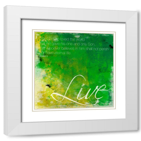 Live White Modern Wood Framed Art Print with Double Matting by Grey, Jace