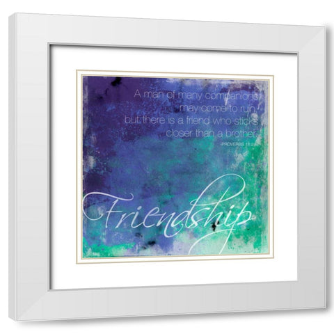 Friendship White Modern Wood Framed Art Print with Double Matting by Grey, Jace