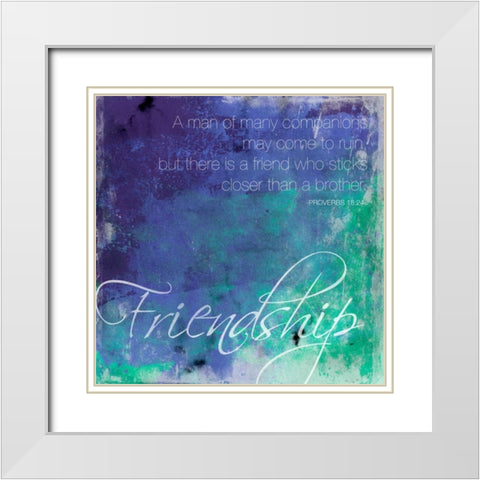 Friendship White Modern Wood Framed Art Print with Double Matting by Grey, Jace