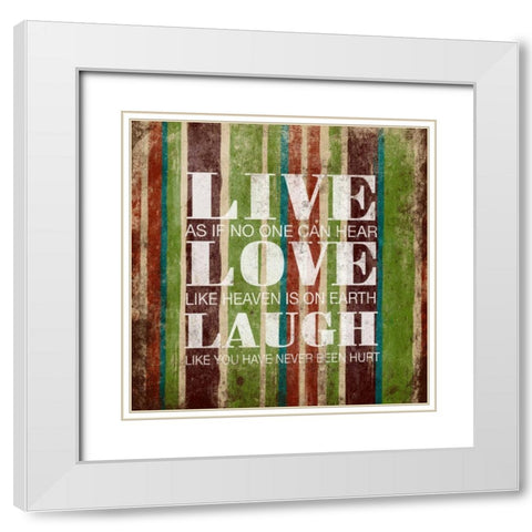 Live White Modern Wood Framed Art Print with Double Matting by Grey, Jace