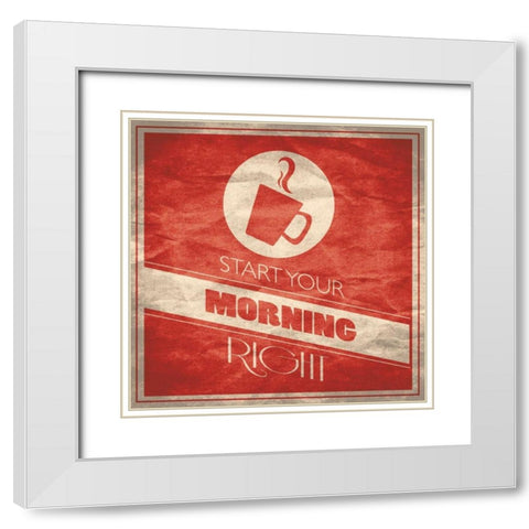 Coffee White Modern Wood Framed Art Print with Double Matting by Grey, Jace