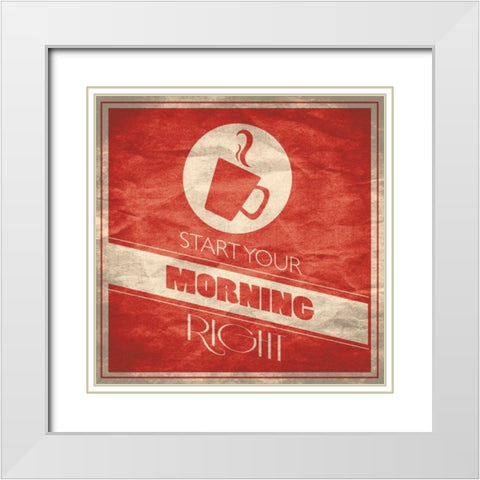 Coffee White Modern Wood Framed Art Print with Double Matting by Grey, Jace