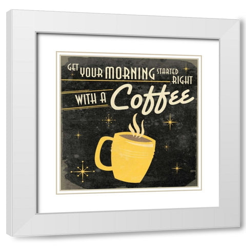 Coffee White Modern Wood Framed Art Print with Double Matting by Grey, Jace