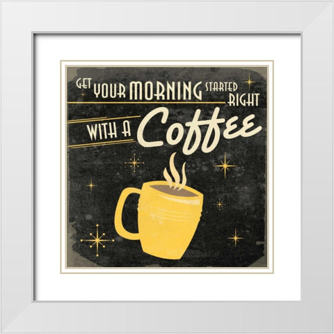 Coffee White Modern Wood Framed Art Print with Double Matting by Grey, Jace
