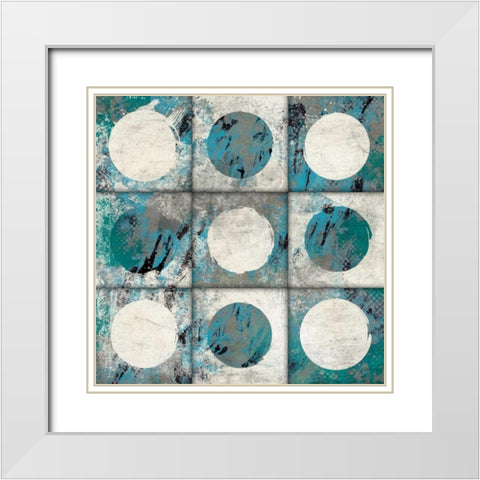9 patch Abstract White Modern Wood Framed Art Print with Double Matting by Grey, Jace