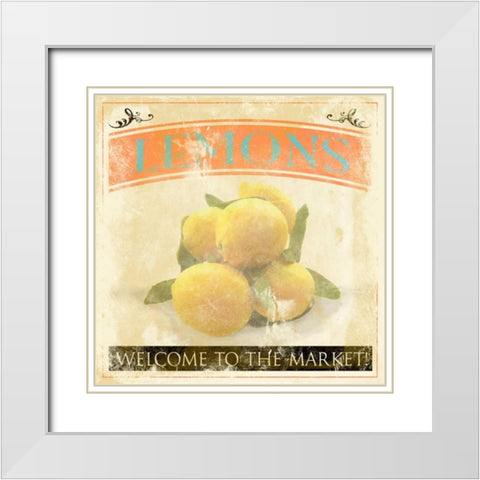Lemon White Modern Wood Framed Art Print with Double Matting by Grey, Jace