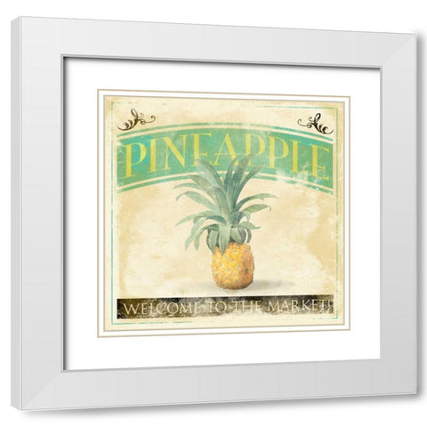 Pineapple White Modern Wood Framed Art Print with Double Matting by Grey, Jace