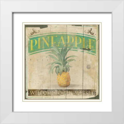 Pineapple White Modern Wood Framed Art Print with Double Matting by Grey, Jace