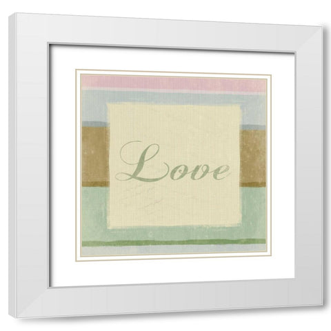 Bath Inspirational  Love White Modern Wood Framed Art Print with Double Matting by Grey, Jace