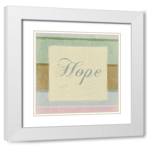 Bath Inspirational HOPE White Modern Wood Framed Art Print with Double Matting by Grey, Jace