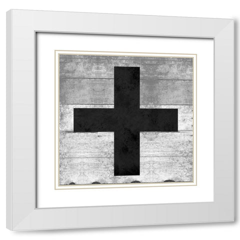 SHIFT KEY + White Modern Wood Framed Art Print with Double Matting by Grey, Jace