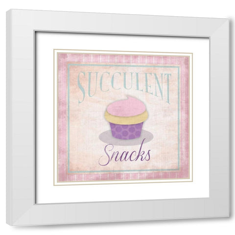 Succulent Snacks White Modern Wood Framed Art Print with Double Matting by Grey, Jace