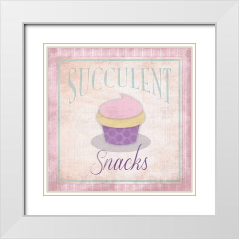 Succulent Snacks White Modern Wood Framed Art Print with Double Matting by Grey, Jace