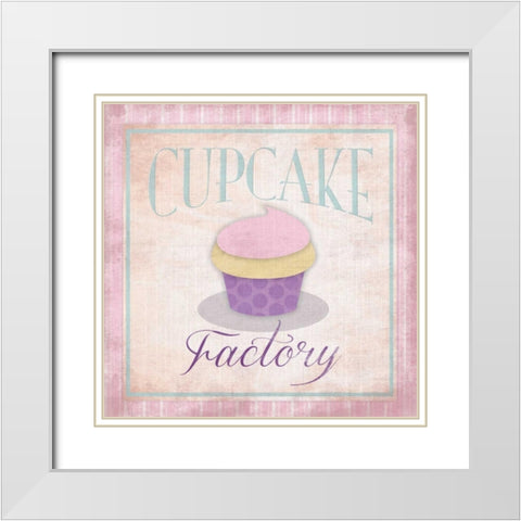 Cupcakes White Modern Wood Framed Art Print with Double Matting by Grey, Jace