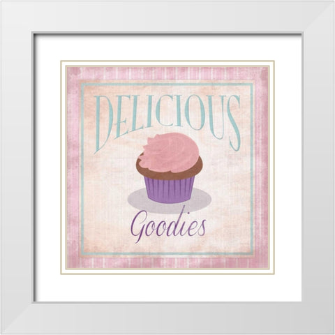 Cupcakes 2 White Modern Wood Framed Art Print with Double Matting by Grey, Jace