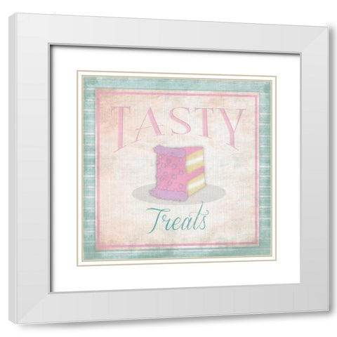 Cakes White Modern Wood Framed Art Print with Double Matting by Grey, Jace