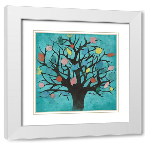 Tree White Modern Wood Framed Art Print with Double Matting by Grey, Jace