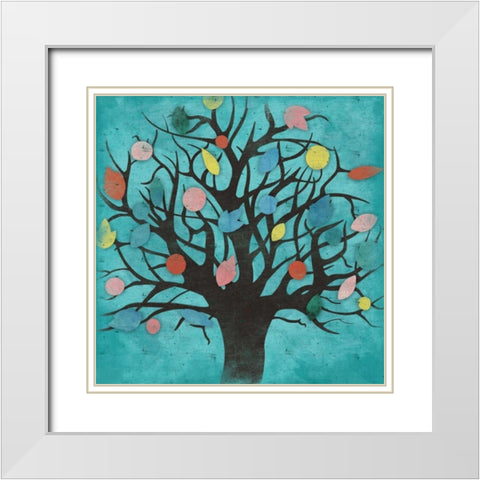 Tree White Modern Wood Framed Art Print with Double Matting by Grey, Jace